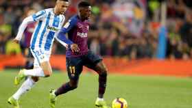 Dembelé en la acción del gol frente al Leganés / EFE