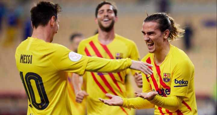 Messi y Griezmann celebrando uno de sus goles / FC Barcelona