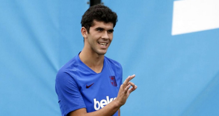 Una foto de Carles Aleñá durante un entrenamiento del Barça / FCB