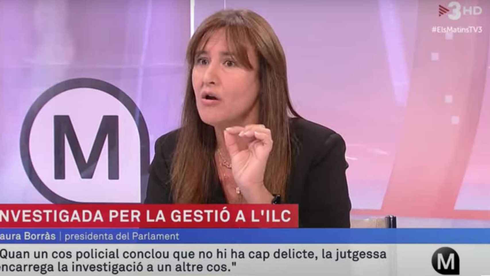 Laura Borràs, en el programa 'Els Matins' de TV3 / TV3