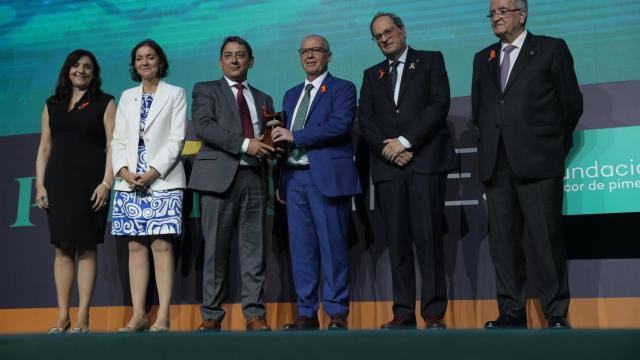 Quim Torra, con Josep González, en la entrega de los Premios Pimes de Pimec / CG