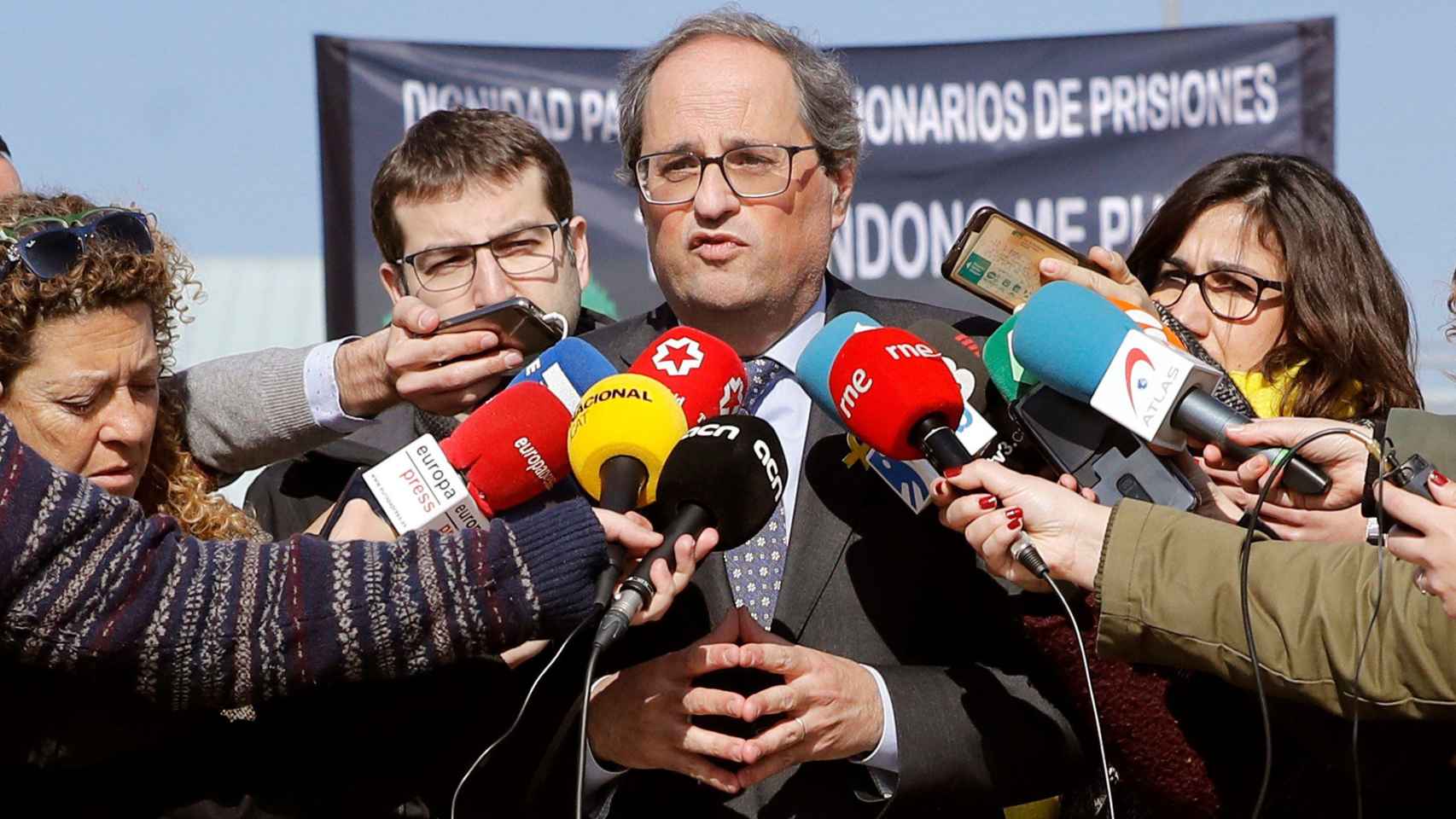 Quim Torra, tras visitar a los políticos presos en las cárceles madrileñas / EFE