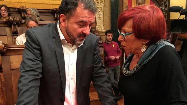 Alfred Bosch, líder de ERC en el Ayuntamiento de Barcelona, y la concejal de su partido Trini Capdevila / CG