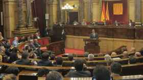 El presidente en funciones de la Generalitat, Artur Mas, pide su investidura al Parlament