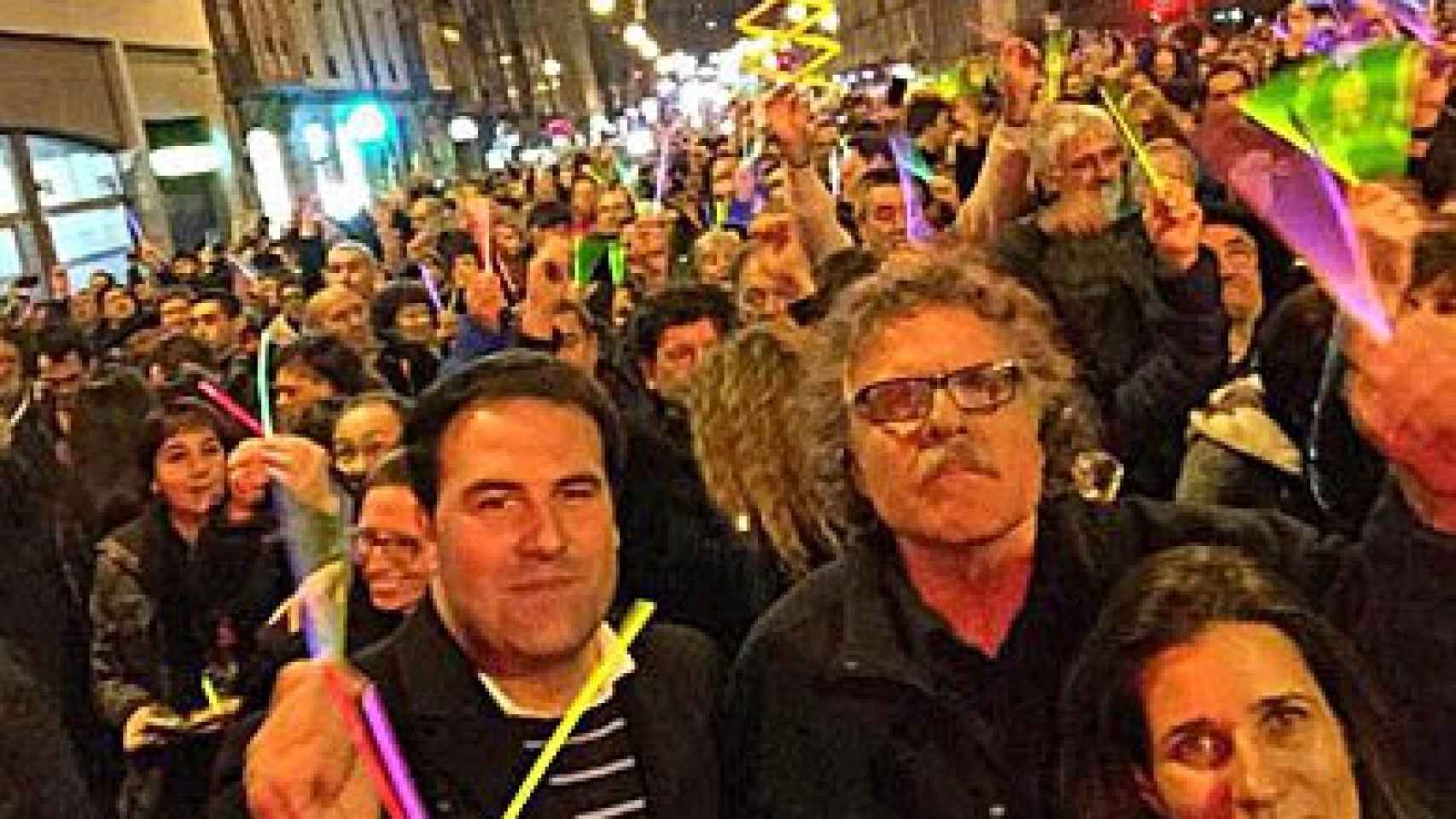 Joan Tardà y Gemma Calvet, de ERC, en la manifestación de apoyo a los presos de la banda terrorista ETA