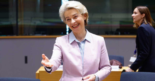 Ursula von der Leyen, al inicio de una Cumbre Social Tripartita en el Consejo Europeo de Bruselas / EFE - EPA - STEPHANIE LECOCQ