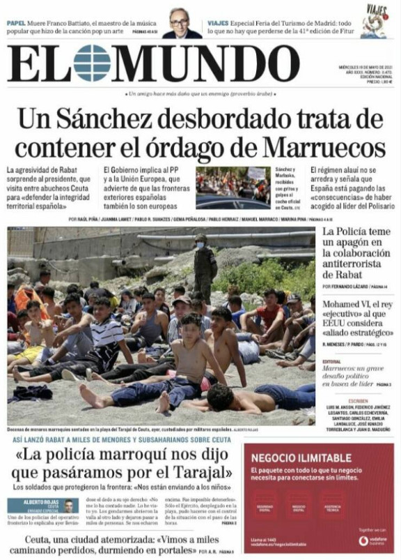 Portada de 'El Mundo' del 19 de mayo de 2021 / EL MUNDO