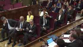 Los líderes independentistas durante el juicio del 1-O en el Supremo, que debe pronunciarse ahora sobre el rechazo de la Fiscalía a los indultos / EFE