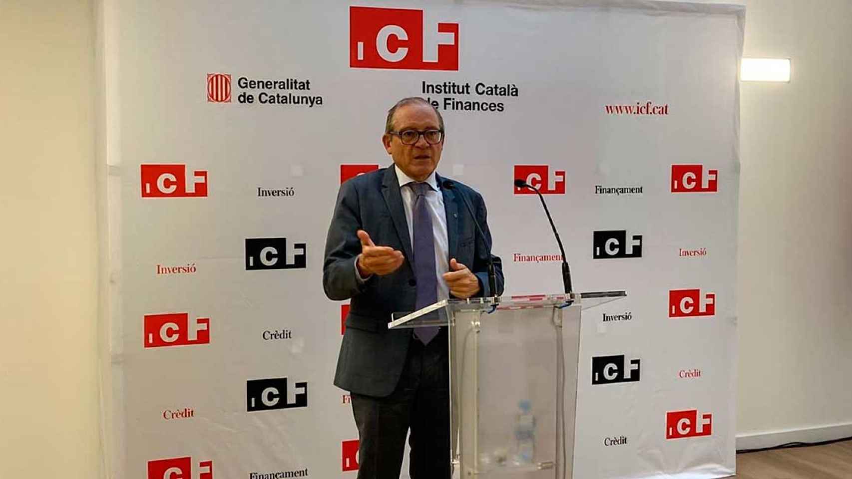 El consejero delegado del ICF, Jordi Òliva, este jueves en una rueda de prensa en la sede de la entidad / EUROPA PRESS