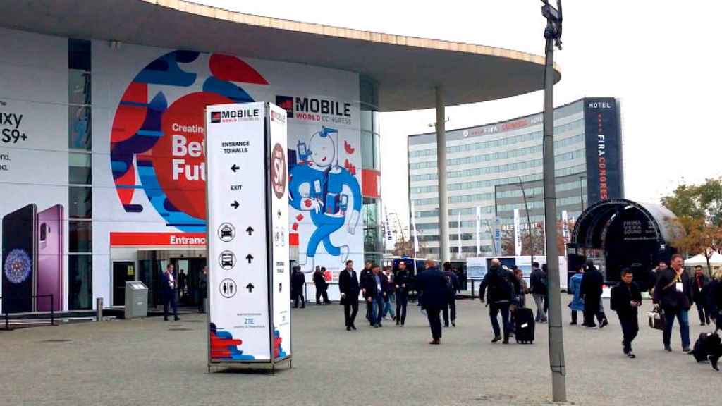 Imagen de la entrada del Mobile World Congress (MWC) de Barcelona en la edición de 2018 / CG