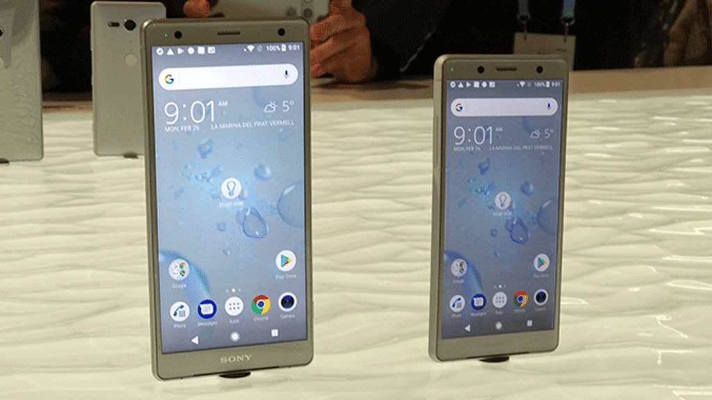 Los dos nuevos móviles Xperia que ha presentado Sony en el MWC, el XZ2 y el XZ2 Compact / CG