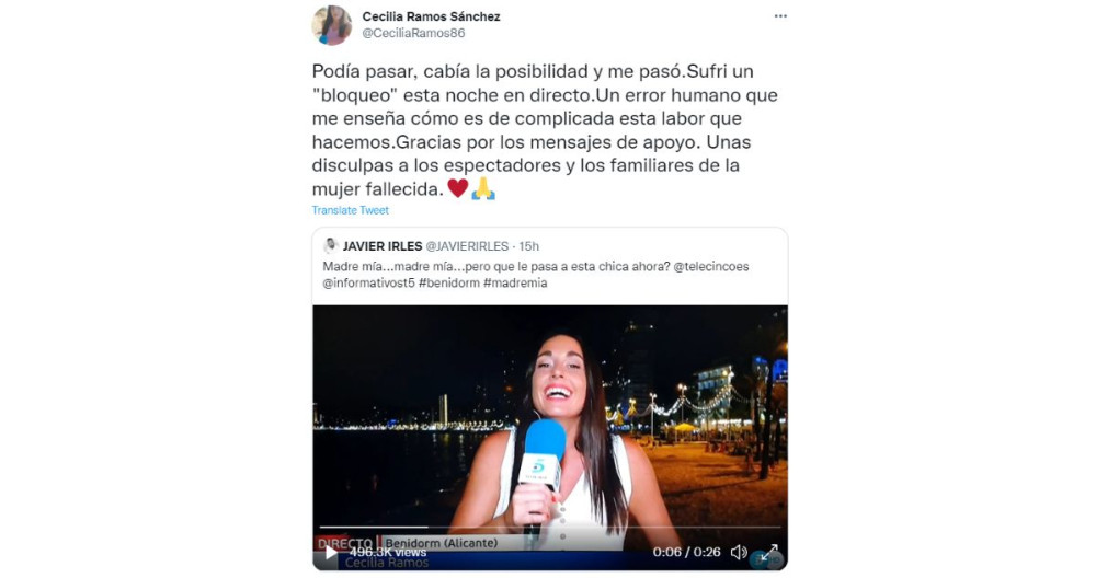 Publicación de Cecilia Ramos Sánchez / TWITTER