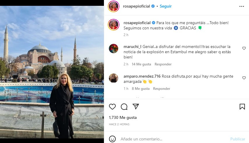 Mensaje de Rosa Benito / INSTAGRAM