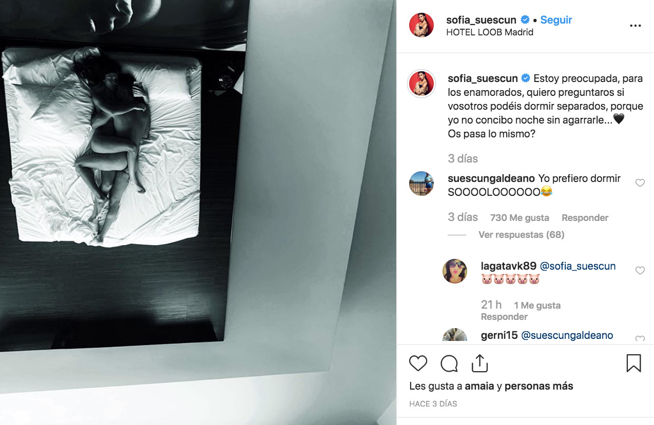 Sofía Suescun se fotografía desnuda en la cama con Kiko Jiménez / INSTAGRAM