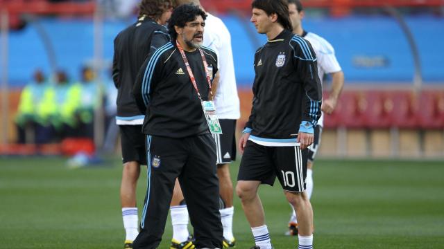 Maradona y Messi en una imagen de archivo / EFE