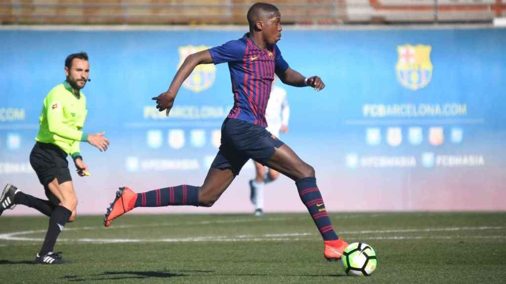 Ilaix Moriba en un partido de juveniles / FC Barcelona