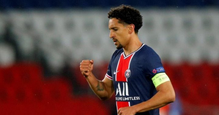 Marquinhos celebra un gol del PSG / EFE