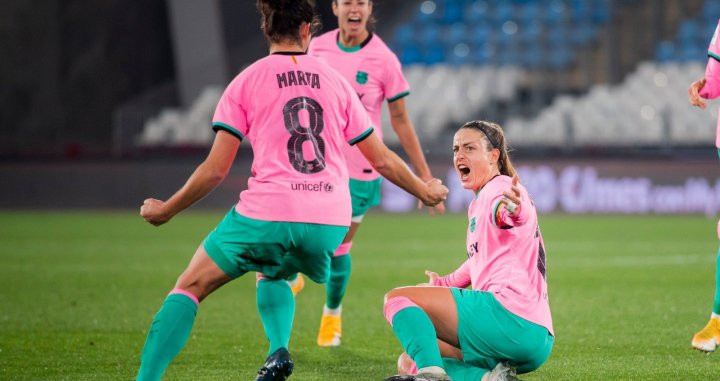 Alexia Putellas celebra su gol 124 con el Barça junto a Melanie / FC BARCELONA