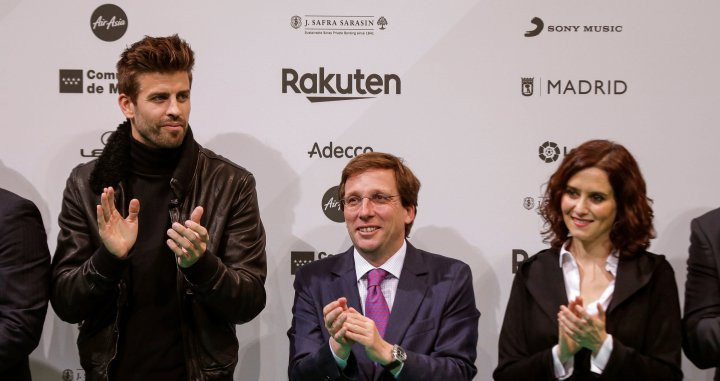 Piqué, en el acto de presentación de la nueva Davis | EFE