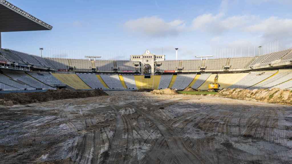 Las obras de acondicionamiento del Estadi Lluís Companys en Montjuïc