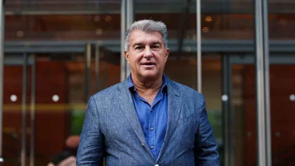 Joan Laporta, presidente del Barça, a las fueras de las oficinas del New York Times / FCB