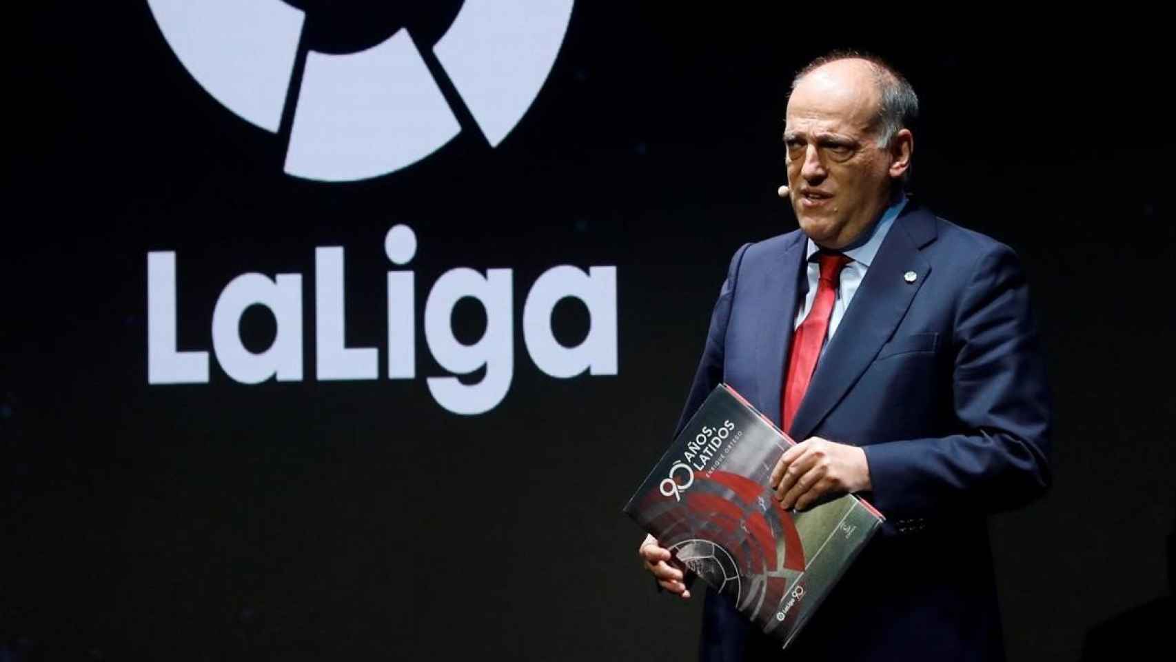 Javier Tebas en una imagen de archivo con la Liga / EFE