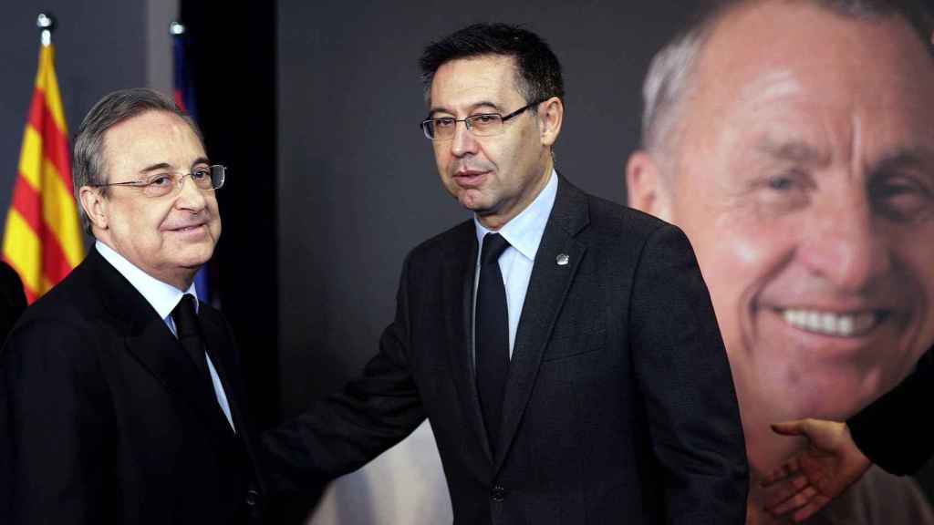 Florentino y Bartomeu en un acto público / EFE