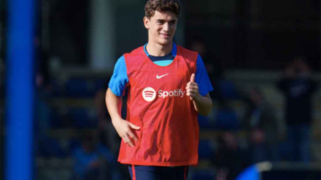 Gavi, durante un entrenamiento con el FC Barcelona / FCB