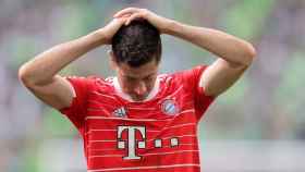 Robert Lewandowski, lamentando una ocasión fallada con el Bayern Múnich / EFE