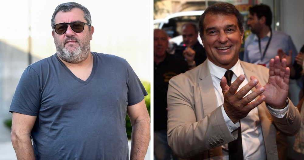 Mino Raiola y Joan Laporta en fotomontaje / Culemanía