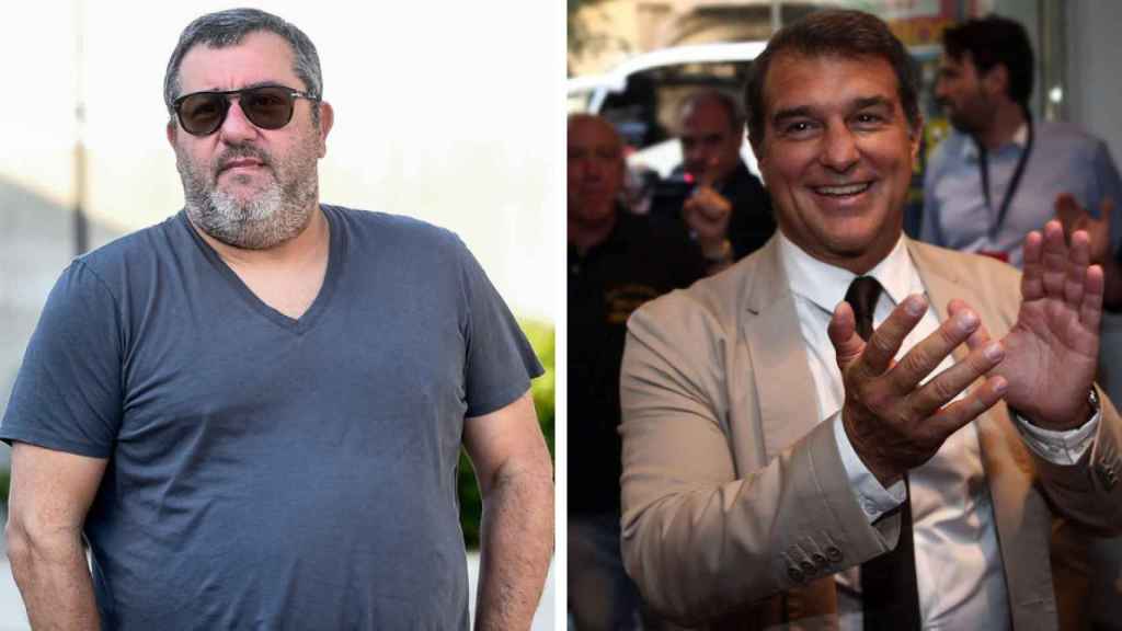 Mino Raiola y Joan Laporta en fotomontaje / Culemanía