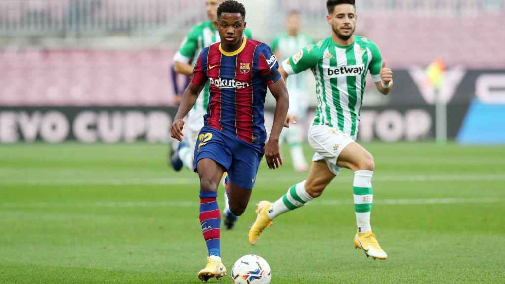 Ansu Fati durante el Barça-Betis de este sábado / FC Barcelona