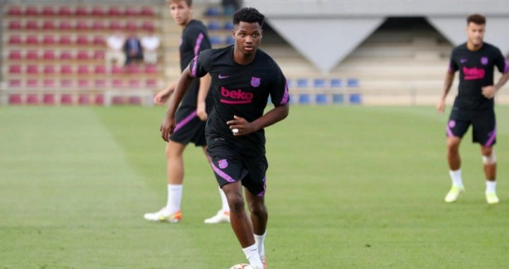 Ansu Fati en un entrenamiento / FCB