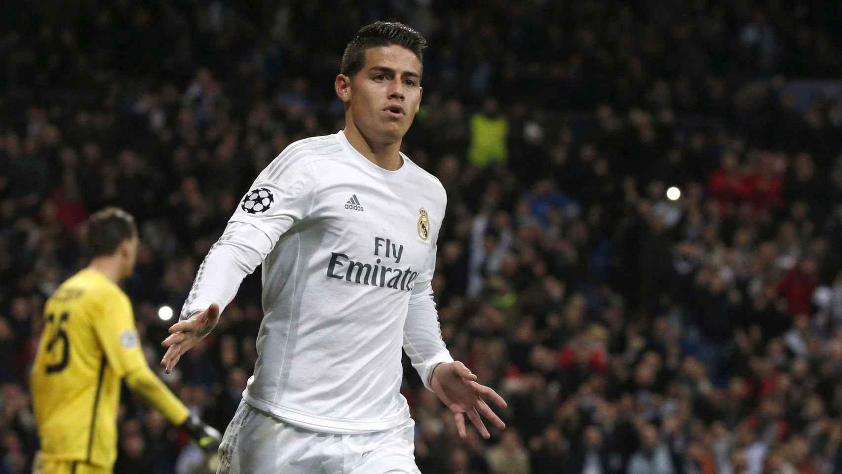 James Rodríguez celebra un tanto con el Real Madrid / EFE