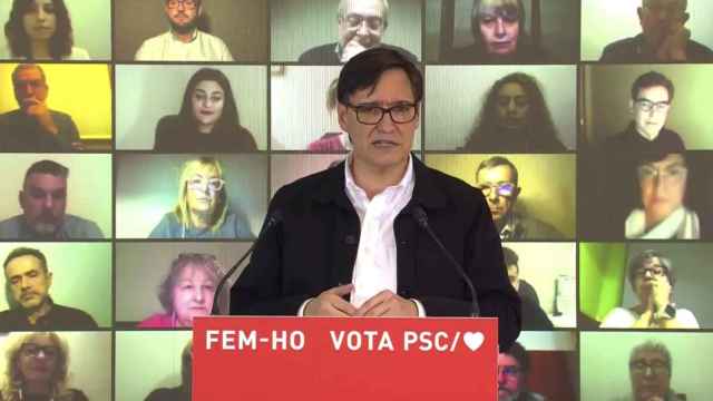 El cabeza de lista del PSC, Salvador Illa, este sábado en Lleida / PSC