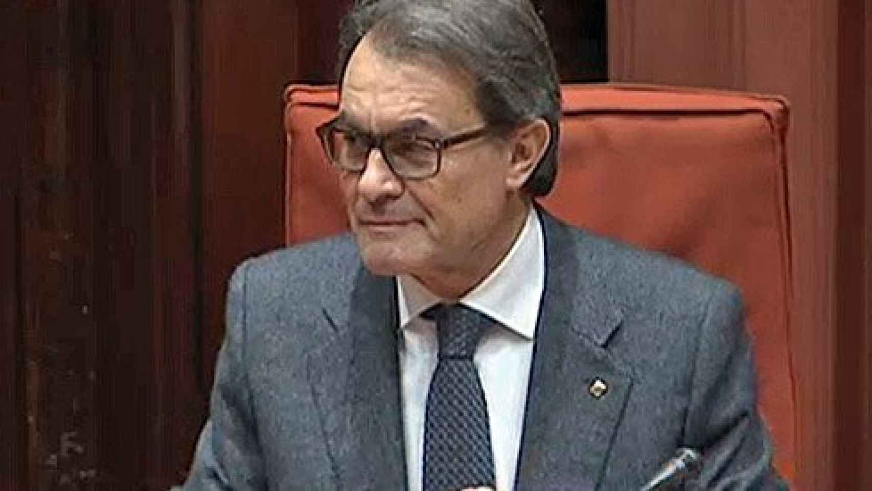 El presidente de la Generalidad, Artur Mas, durante su comparecencia en la 'comisión Pujol'