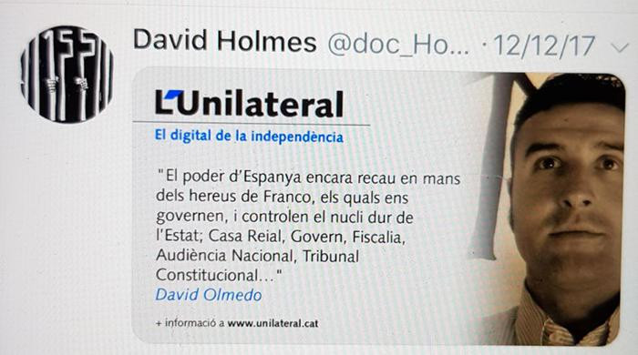 Las reflexiones del mosso Davis Olmedo