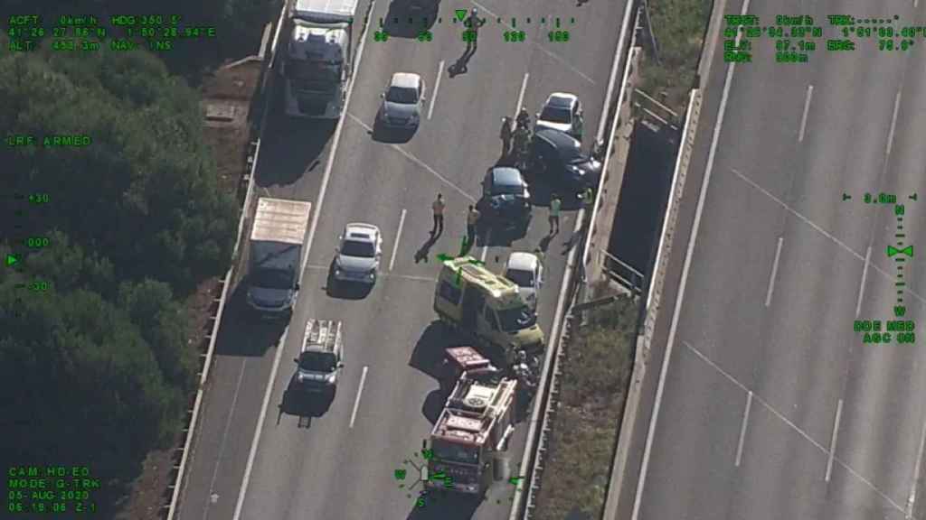 Un accidente en la autopista AP-7 a la altura de Gelida (Barcelona) / EP