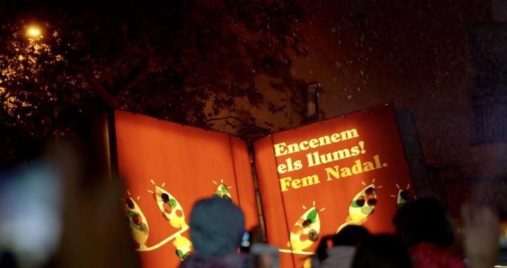 Un momento del encendido de las luces de Navidad