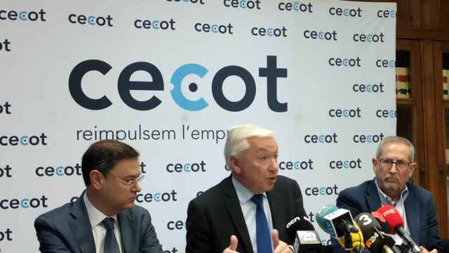 El presidente de Cecot, Antoni Abad, durante su rueda de prensa / EUROPA PRESS