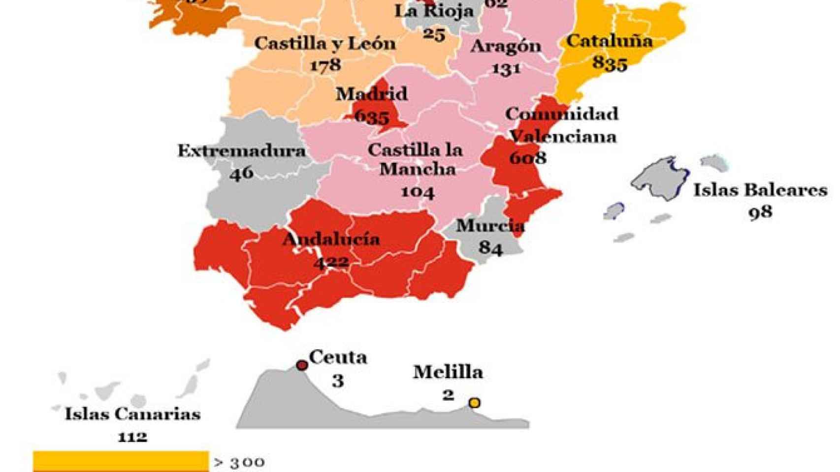 Distribución geográfica de los concursos de empresas publicados en 2017 / PwC