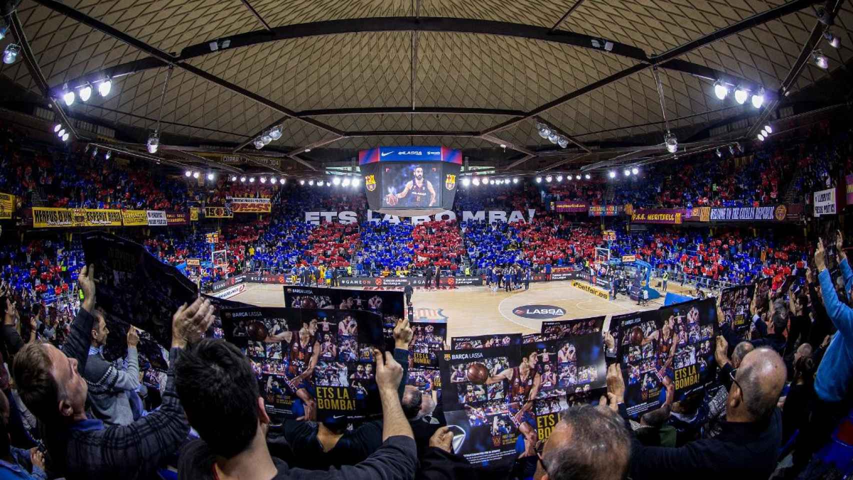 Imagen del Palau Blaugrana, con el actual videomarcador / ARCHIVO