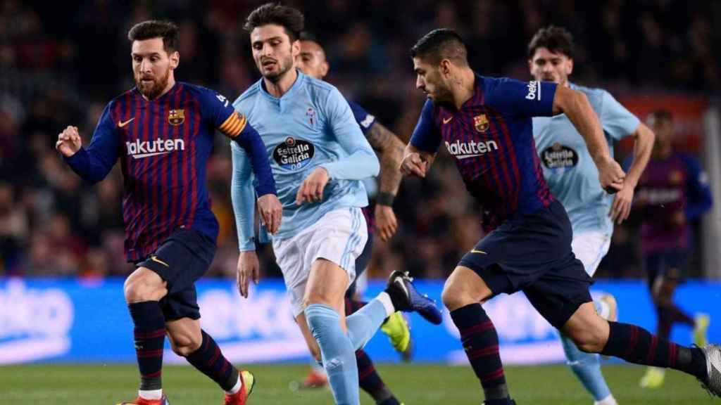 Una foto de Leo Messi y Suárez contra el Celta de Vigo / EFE