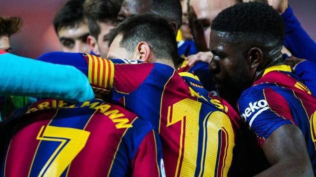 Leo Messi celebra el gol de Griezmann al Athletic / FCB