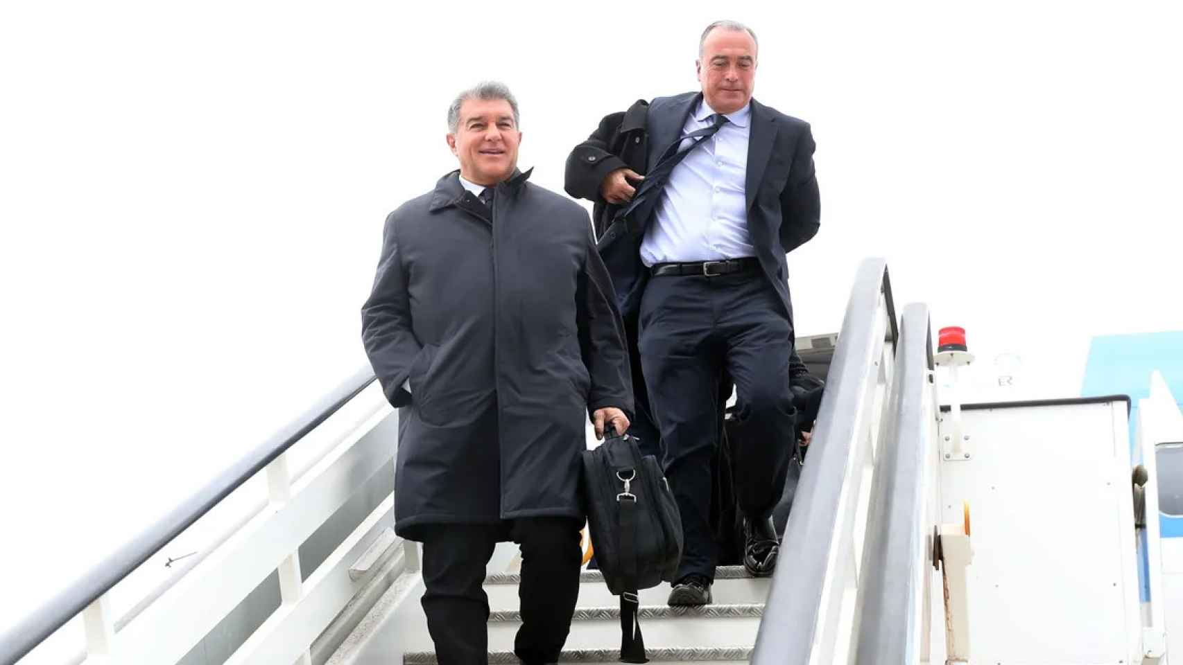 Joan Laporta y Rafa Yuste, durante el viaje a Madrid para el clásico de la Liga / FCB