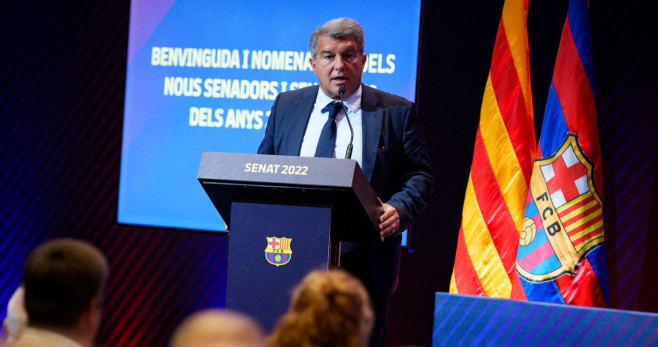 Joan Laporta da la cara ante el Senado del FC Barcelona / FCB