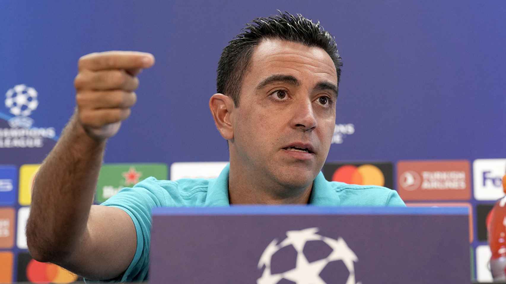 Xavi Hernández, ilusionado, en la previa del debut del Barça en la Champions League / EFE