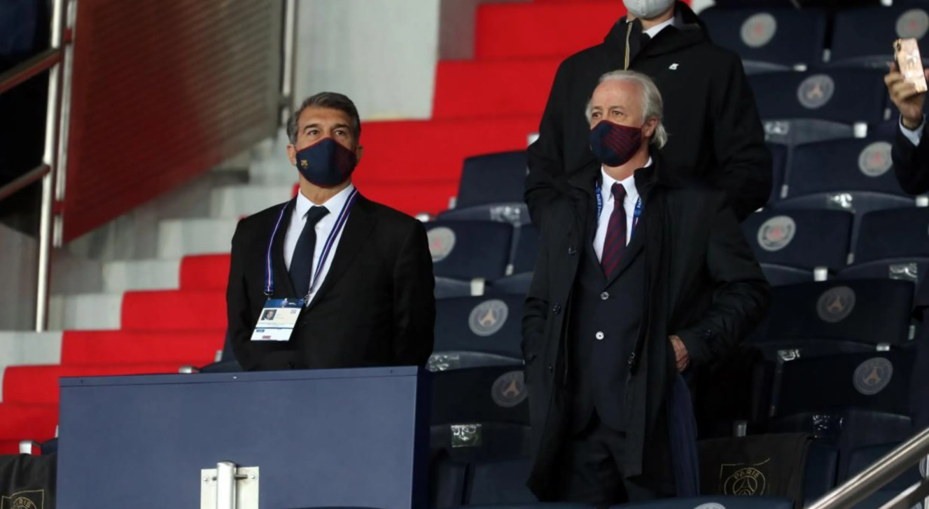 Laporta y Tusquets en el palco del Parc des Princes / FC Barcelona