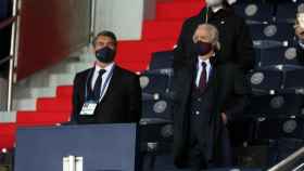 Laporta y Tusquets en el palco del Parc des Princes / FC Barcelona