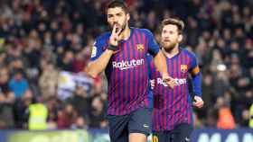 Luis Suárez celebra un gol con el Barça / EFE